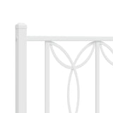 Metal Bed Frame without Mattress with Headboard White 135x190cm 376176