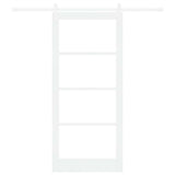 Sliding Door ORKDAL White 93 x 211 cm Solid Pine Wood and Glass 3331926