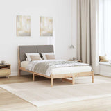 Bed frame Brown and taupe 120 x 200 cm Solid pine wood 878752