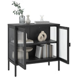 Sideboard Black 70x35x70 cm Glass and Steel 353001