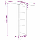 Sliding Door ORKDAL Brown 61 x 198.5 cm Solid Pine Wood 3333408