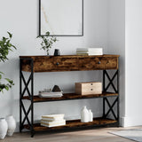 Console Table Smoked Oak 100x28x75 cm Engineered Wood 834192