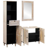 Bathroom Furniture Set with Drawer 3 pcs White Solid mango wood 3310073