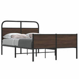 Bed Frame without Mattress 140x200 cm Brown Oak Engineered Wood 4100501