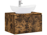 Bathroom Furniture Set Smoked Oak Engineered Wood 3404345