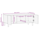 Coffee Table White 100 x 54 x 40 cm Solid Mango Wood 4017876