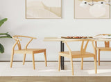 Dining Chair 2 pcs Natural Solid Rubber Wood 42020414