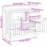 Garden Cabinet Natural 78 x 36.5 x 78cm Solid Acacia Wood 42001368