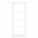 Sliding Door ORKDAL White 83 x 202 cm Solid Pine Wood and Glass 3332054