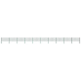 Fence Panel with Posts Iron 1730x80 cm Green 278613