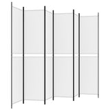 6-Panel Room Divider White 300x220 cm Fabric 350254