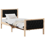 Bed Frame with Headboard Black 80 x 200 cm Solid Pine Wood 878431