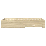 Bed Frame with Storage Sonoma Oak 80 x 200 cm Engineered Wood 3429526