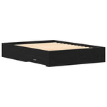 Bed Frame with Drawers Black oak 140 x 190 cm Engineered wood 3333974