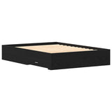 Bed Frame with Drawers Black oak 140 x 190 cm Engineered wood 3333974