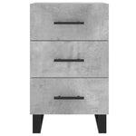 ZNTS Bedside Cabinet Concrete Grey 40x40x66 cm Engineered Wood 827688