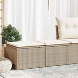 2 Piece Garden Sofa Set with Cushions Beige Poly Rattan Acacia 3328681