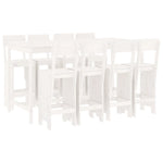 9 Piece Garden Bar Set White Solid Wood Pine 3157818