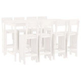 9 Piece Garden Bar Set White Solid Wood Pine 3157818