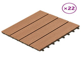 Decking Tile 22 pcs Brown 30 x 30 cm WPC 3444827