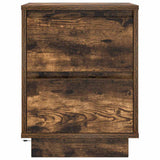 Bedside Cabinets with LED Lights 2 pcs Smoked Oak 38x34x50 cm 861292