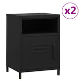 Nightstands 2 pcs Black 35x35x51 cm Steel 3095221
