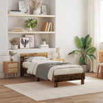 ZNTS Bed Frame Old wood Solid wood 90 x 190 cm Sturdy Rectangular 863805