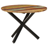 ZNTS Dining Table Round 100x100x75 cm Solid Reclaimed Wood 321682