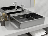 Wash Basin with Overflow 41x41x15 cm Ceramic Silver 143477