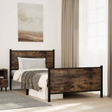 Metal Bed Frame without Mattress Smoked Oak 107x203 cm 4007681
