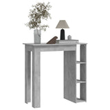 ZNTS Bar Table with Shelf Concrete Grey 102x50x103.5 cm Engineered Wood 809462