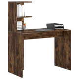 Desk with Shelf Smoked Oak 102 x 50 x 124 cm Engineered Wood 869358