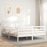 Bed Frame without Mattress White 160x200 cm Solid Wood 3194322