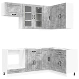 Kitchen Unit KALMAR 8 pcs Concrete Grey Engineered Wood 3438450