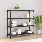 ZNTS Book Cabinet Black 100x33x100 cm Engineered Wood and Steel 819357