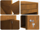 Parcel Drop Box Rusty 41 x 38 x 103 cm Weathering Steel 874939