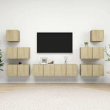 8 Piece TV Cabinet Set Sonoma Oak Engineered Wood 3079029