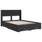 Bed Frame with Storage and Headboard Black 135 x 190 cm 3414476