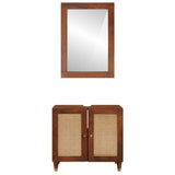 Bathroom Cabinet 2 pcs Black and Gold Solid Mango Wood 3310171