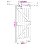 Sliding Door NARVIK Natural and Black 90 x 210 cm 3445237