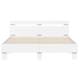 Bed Frame with LED White 152 x 203 cm Engineered Wood 3402852