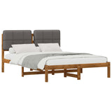 Bed Frame with Upholstered Headboard Natural and Light Grey 904089