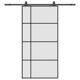 Sliding Door with Hardware Set Black 102.5x205 cm ESG Glass 3375873