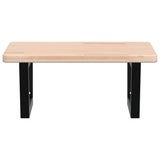 Basin Shelf Wall Mounted Steel and Solid Wood Oak 3302383