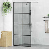 Walk-in Shower Wall Black 90 x 195 cm Tempered Glass 42022048