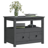 Coffee Table Grey 71x49x55 cm Solid Wood Pine 820938