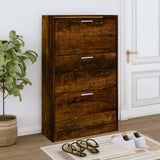 Shoe Cabinet Smoked Oak 63x24x103 cm Engineered Wood 342555
