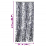 ZNTS Insect Curtain Silver 90x200 cm Chenille 315139