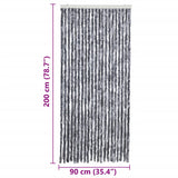 Insect Curtain Silver 90x200 cm Chenille 315139