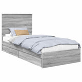 Storage Bed with Drawer Grey Sonoma 75 x 190 cm Engineered Wood 3409606